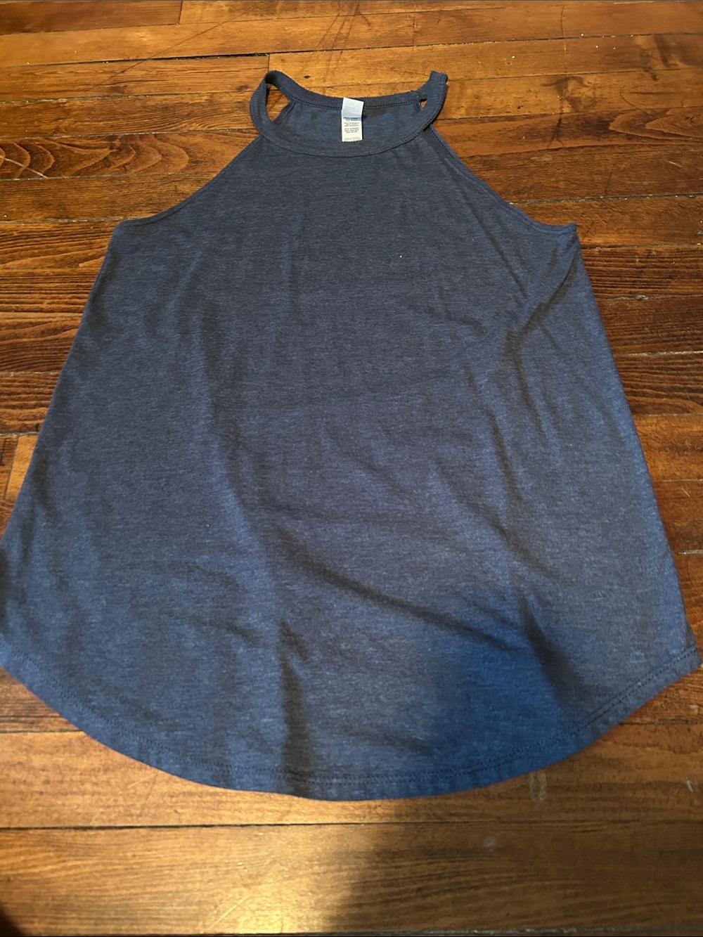 District Charcoal Blue High-Neck Tank Top